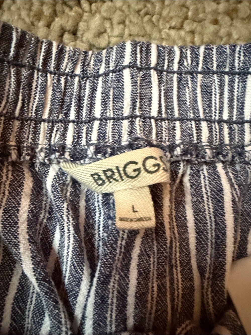 Briggs Striped Wide-Leg Womens Capri Pants - Navy/White - Picture 2 of 8